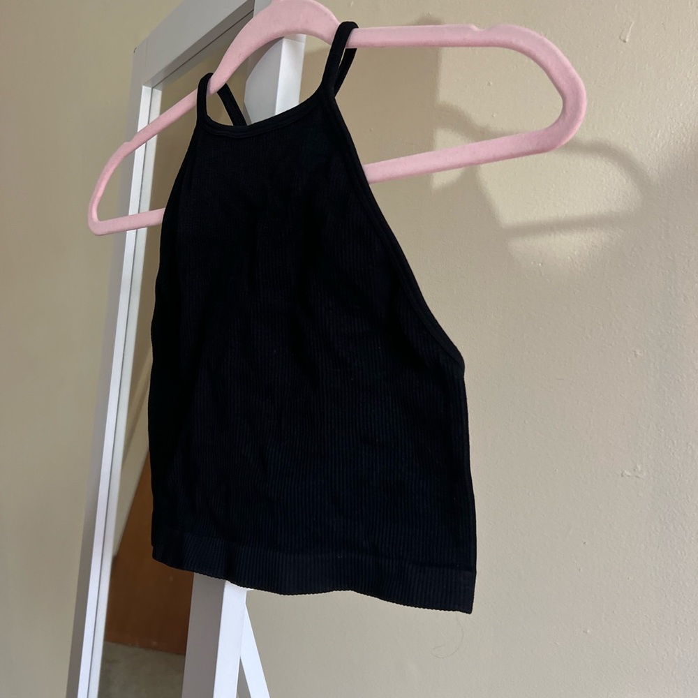 Black Halter Neck Women's Top